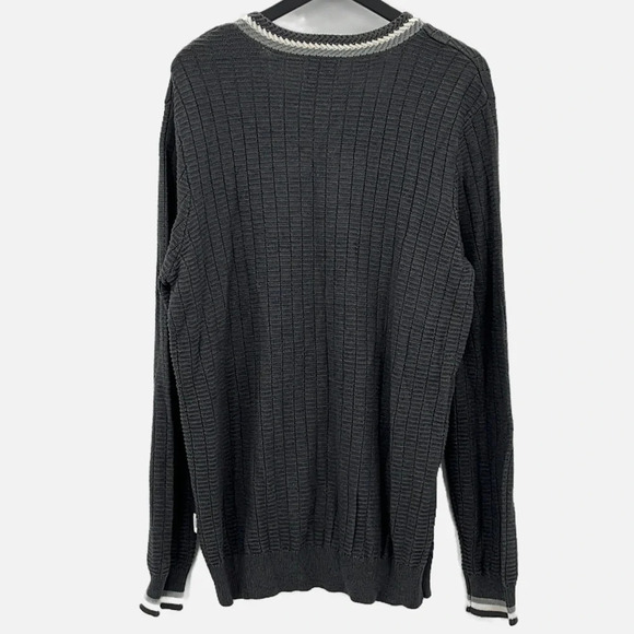 Ben Sherman Classic Varsity V Neck Sweater in Charcoal Heather - NWOT - Large - Picture 3 of 6